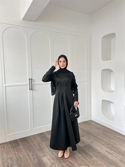 Şila Scuba Elbise -Siyah