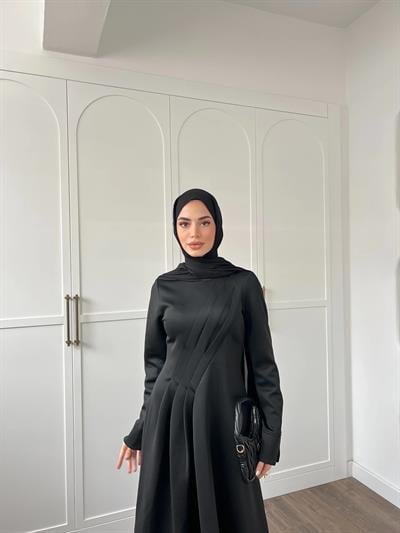 Şila Scuba Elbise -Siyah