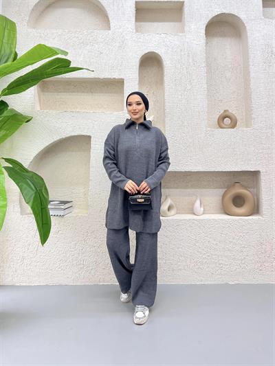 Sina Fermuarlı Takım Antrasit