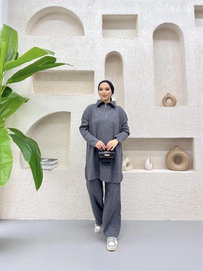 Sina Fermuarlı Takım Antrasit