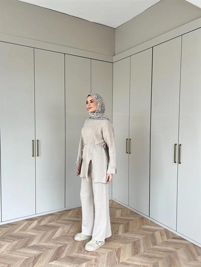 Vadi Düğmeli Takım - Bej