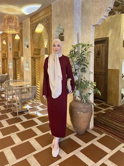 Yumoş Elbise - Bordo