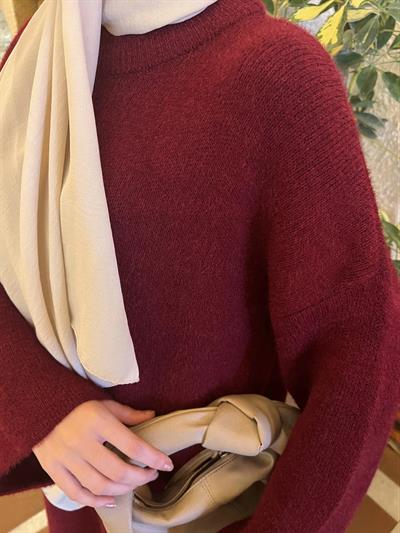 Yumoş Elbise - Bordo