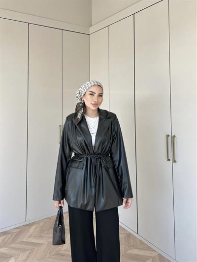 Zra Deri Ceket - Siyah