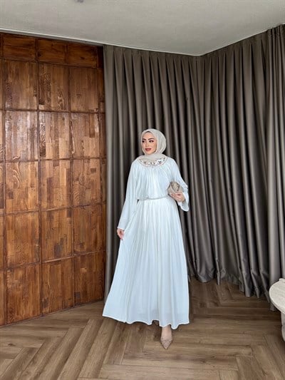 Alaçatı Etekli Takım - Beyaz