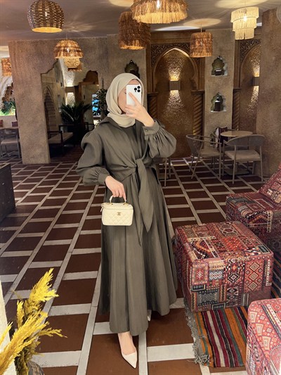 Alin Tensel Elbise - Yeşil