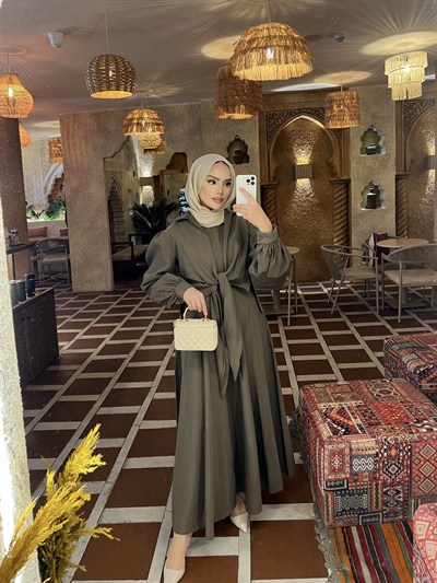 Alin Tensel Elbise - Yeşil