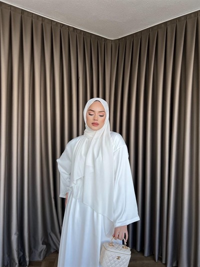 Arabic Belden Bağlamalı Elbise - Beyaz