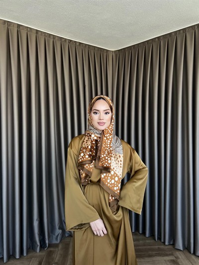 Arabic Belden Bağlamalı Elbise - Yağ Yeşil