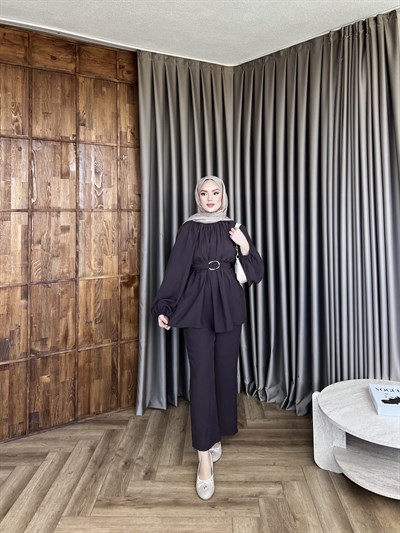 Aybüke Kemerli Takım - Kahve 