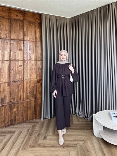 Aybüke Kemerli Takım - Kahve 