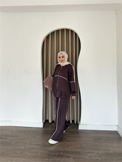 Aybüke Scuba Eşofman Takım - Mürdüm