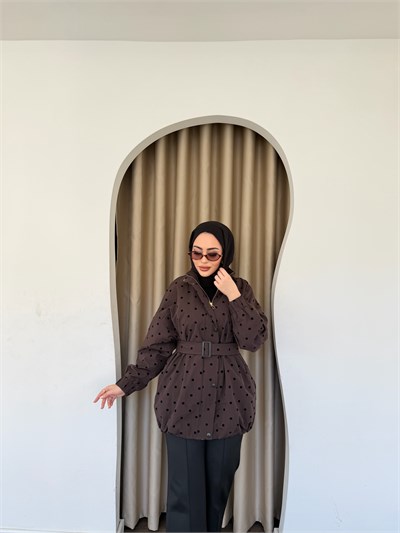 Bahar Kemerli Ceket - Kahve