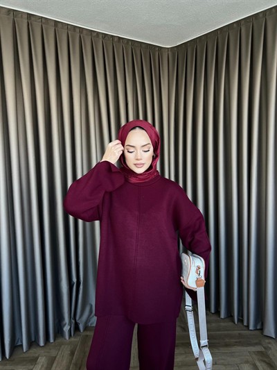 Basic Triko Takım - Bordo