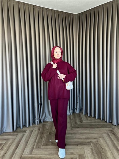 Basic Triko Takım - Bordo