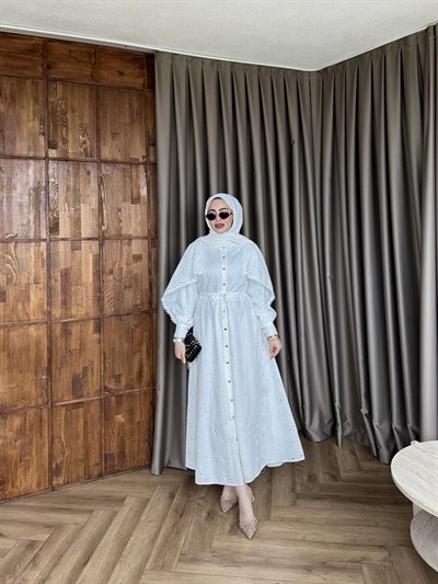 Berra Dantelli Elbise - Beyaz