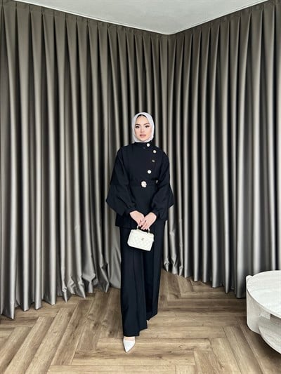 Besla Gold Düğmeli Takım - Siyah(ÖN SİPARİŞ)