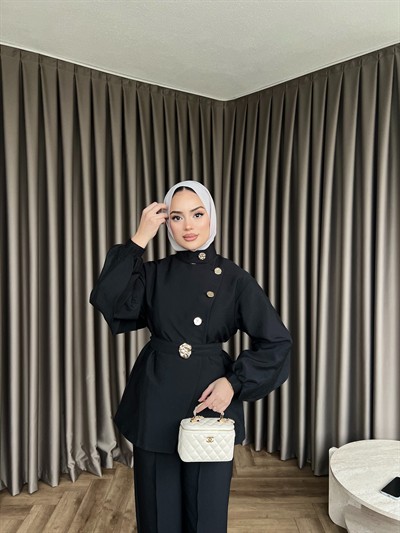 Besla Gold Düğmeli Takım - Siyah(ÖN SİPARİŞ)