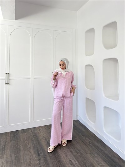Bester Puantiye Eşofman Takım - Pembe