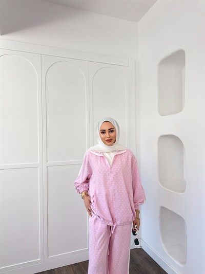 Bester Puantiye Eşofman Takım - Pembe