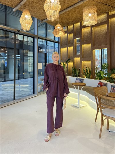 Ceylan ön Bağlamalı Takım - Bordo