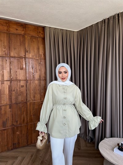 Çiçek Gömlek - Yeşil