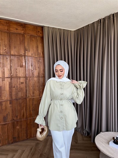 Çiçek Gömlek - Yeşil