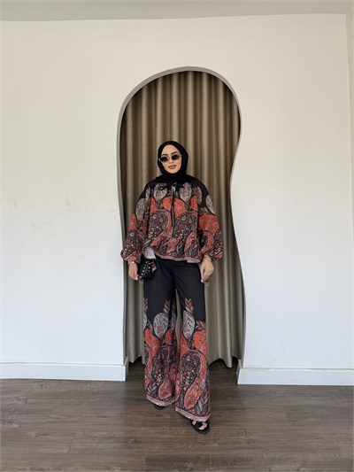 Çiçek Takım - Siyah