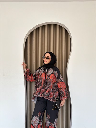 Çiçek Takım - Siyah