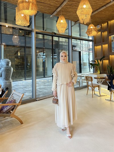 Çiğdem Etek Takım - Bej