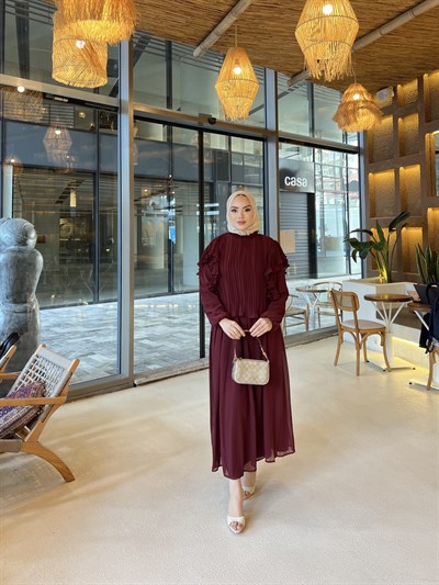 Çiğdem Etek Takım - Bordo