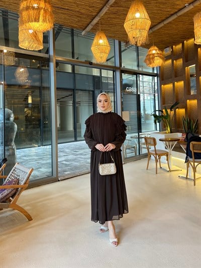 Çiğdem Etek Takım - Kahve