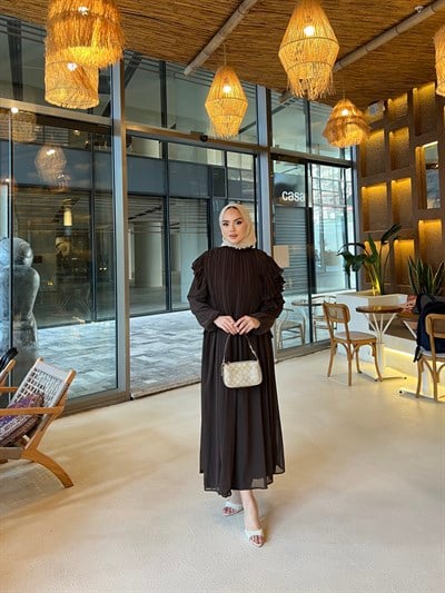 Çiğdem Etek Takım - Kahve