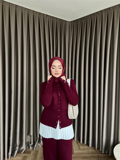 Çıt Çıt Maysa Triko Takım - Bordo