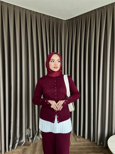 Çıt Çıt Maysa Triko Takım - Bordo