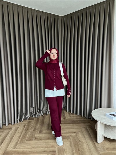 Çıt Çıt Maysa Triko Takım - Bordo