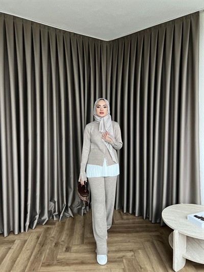 Çıt Çıt Maysa Triko Takım - Vizon