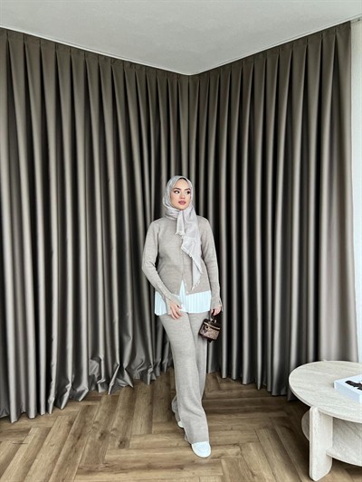 Çıt Çıt Maysa Triko Takım - Vizon