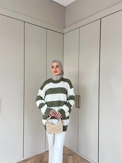 Çizgili Kazak - Yeşil