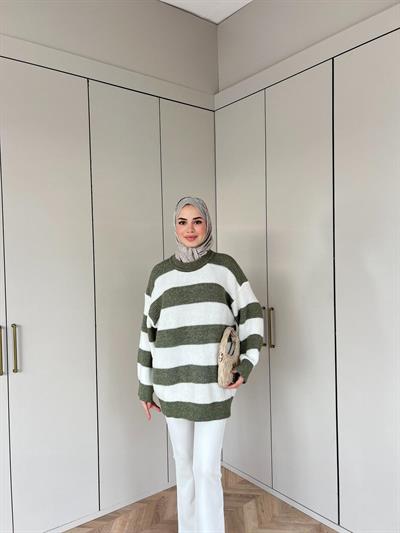 Çizgili Kazak - Yeşil