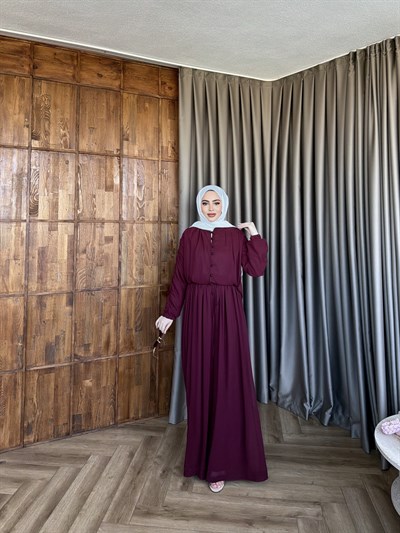 Danla Düğmeli Takım - Bordo