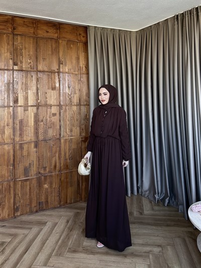 Danla Düğmeli Takım - Kahve