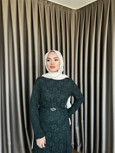 Dantelli Elbise - Yeşil 