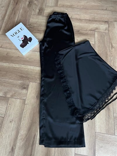 Dantelli Pantolon - Siyah