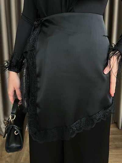 Dantelli Pantolon - Siyah