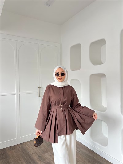 Darla Piliseli Gömlek - Kahve