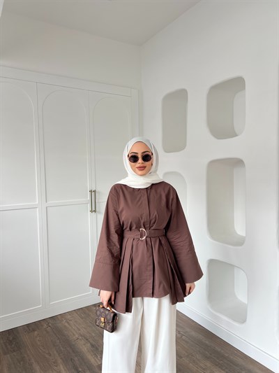 Darla Piliseli Gömlek - Kahve