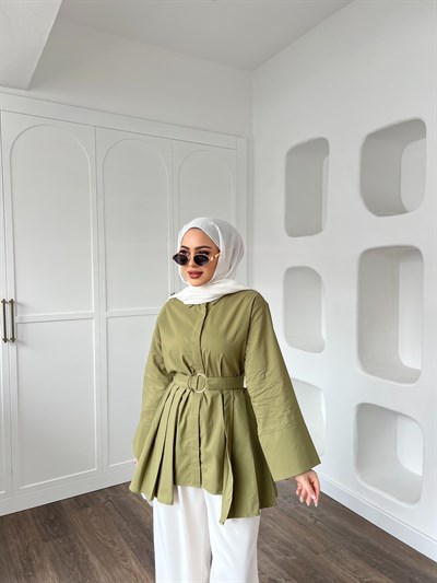 Darla Piliseli Gömlek - Yeşil