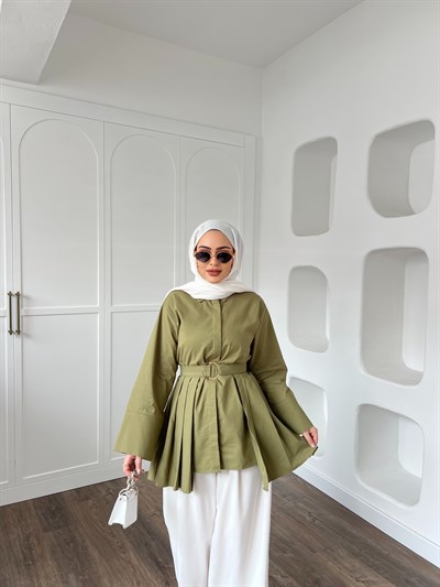 Darla Piliseli Gömlek - Yeşil