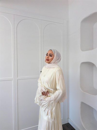 Dennet Tasarım Elbise - Krem